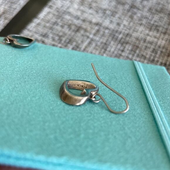 Tiffany & Co open heart silver earrings original box and pouch - Picture 5 of 6